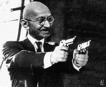 Mahatma Gandhi w rozwiązywaniu sporów zawsze preferował rozwiązania pokojowe
